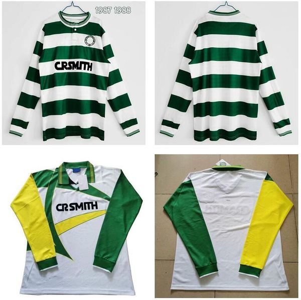 

celtic retro long sleeve 1987 1988 1994 1995 soccer jersey gascoigne albertz ferguson vintage classic football shirts bjkblbhkm, Black;yellow