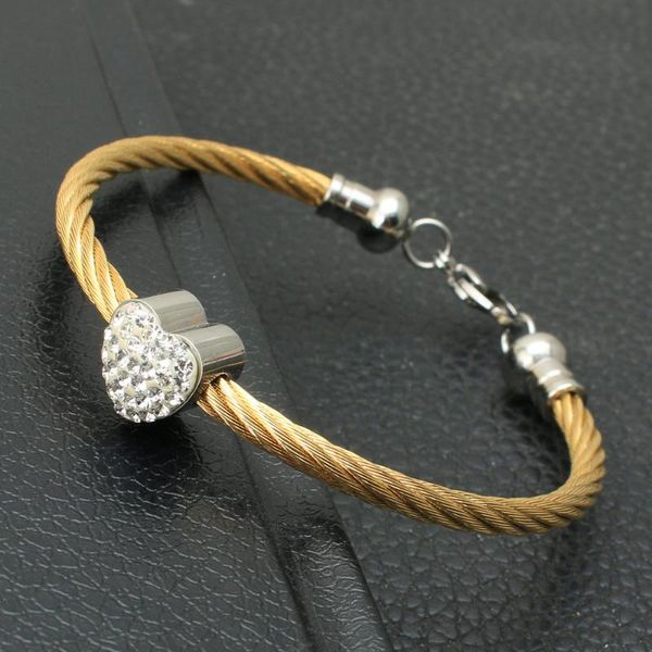 

fashion stainless steel jewelry simple bangle bracelet gold color for women gift bryz048, Golden;silver
