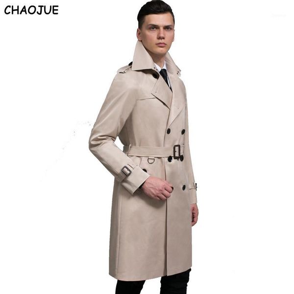

chaojue brand customize british double breasted mens long trench coat europe trenchcoat jacket male coat trench1, Tan;black