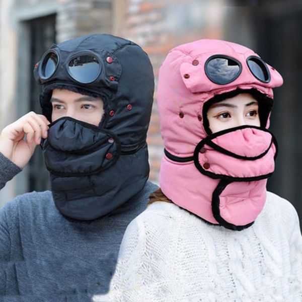 

y200110 ski bomber men child winter windproof warm cap goggles mask ear and pilot exrm trapper hats hats s flaps with cap with trooper dxha