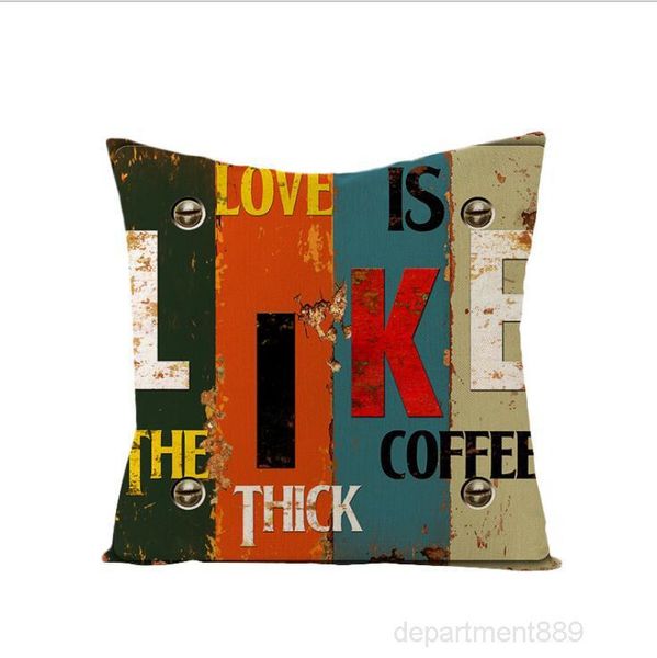 

a-a-case vintage painted letters linen throw pillow cushion cover without stuffing home decoration pillowcase dhc91