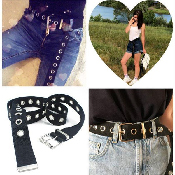 

long white black white canvas belt for women casual female waist belts buckle harajuku solid color long belts ceinture femme, Black;brown