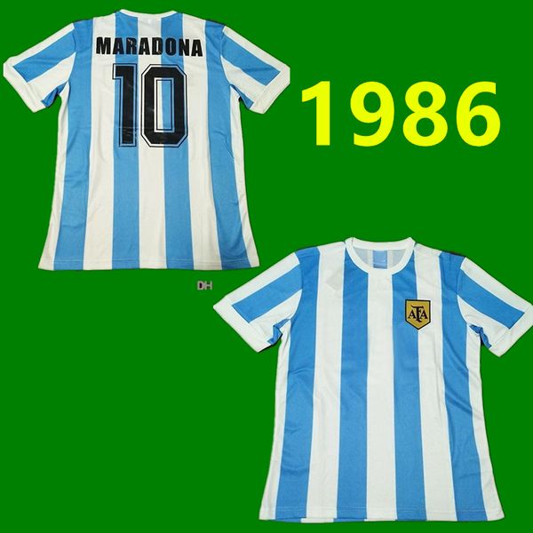 

1986 argentina retro soccer jersey maradona 86 vintage classic 2021 retro argentina maradona 1986 football shirts maillot camisetas de futbo, Black