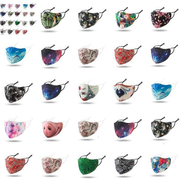 

nose designer triple face mask reusable funny masks mascherine high fashion washable cloth black red starry sky hehwr wqjs