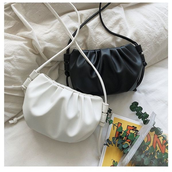 

w24nf for 2020 new style crossbar wanghong fashion shoulder ins cloud chic shoulder bagsmall bag small bagflat pleated women bag lfkzp