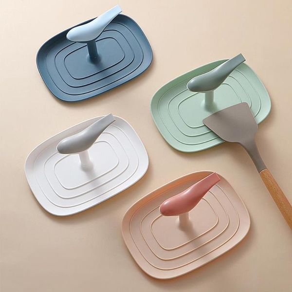 

organizer durable healthy kitchen storage shelf pot lid storage pad spatula holder spoon rest holder bird shape shelf