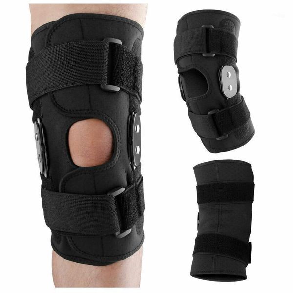 

elbow & knee pads adjustable hinged patella support brace sleeve wrap cap stabilizer sports pads1, Black;gray