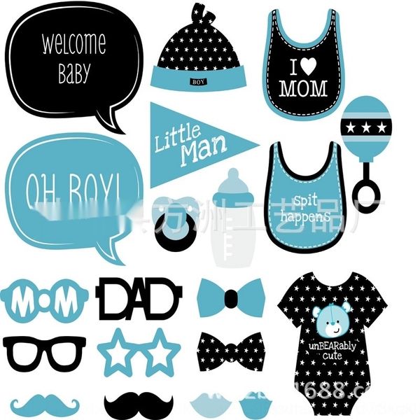 

7m3nj 20-piece set of babybabyone-year-old babybabyone-year-old and paper beardp shooting 20-piece set party party of props and propspape