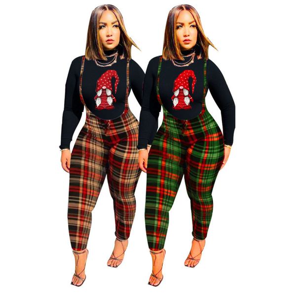 

women tracksuits two piece set designer 2021 pattern printed suspender t-shirt colorful plaid ladies outfits new fashion sportwear, White