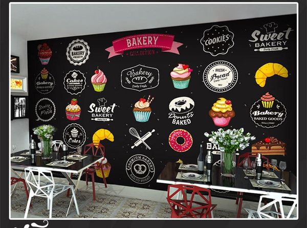 

wallpapers simple art bakery pizza cupcake patten wall paper mural rolls size for 3d wallpaper livingroom restaurant coffee cake shop