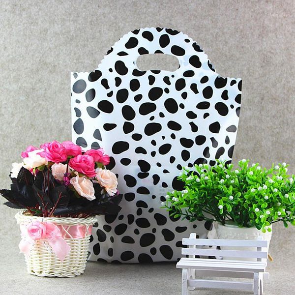 

gift wrap 50pcs/lot 40x35cm black white wave point tote packaging bag with hand loop, handbag, packing for garment, shopping bag1
