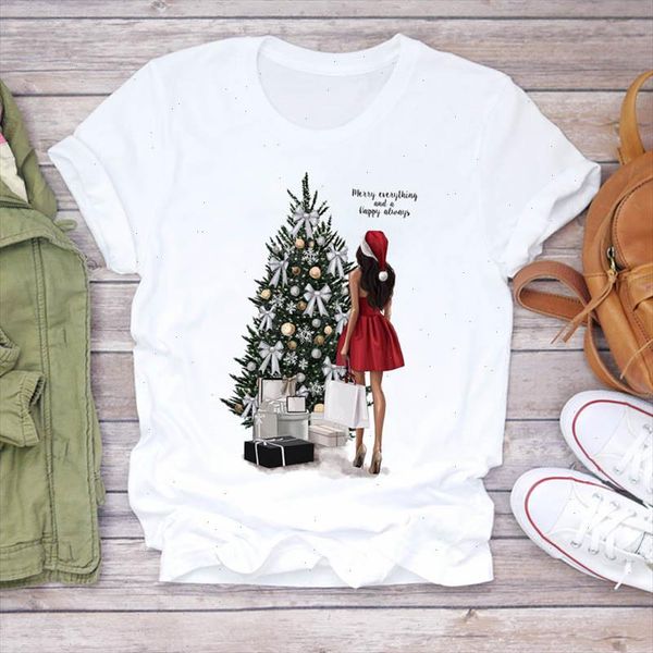 

christmas shirt tshirt women xmas tree print 90s christmas t shirts women fashion graphic cute tee aesthetic kawaii, White