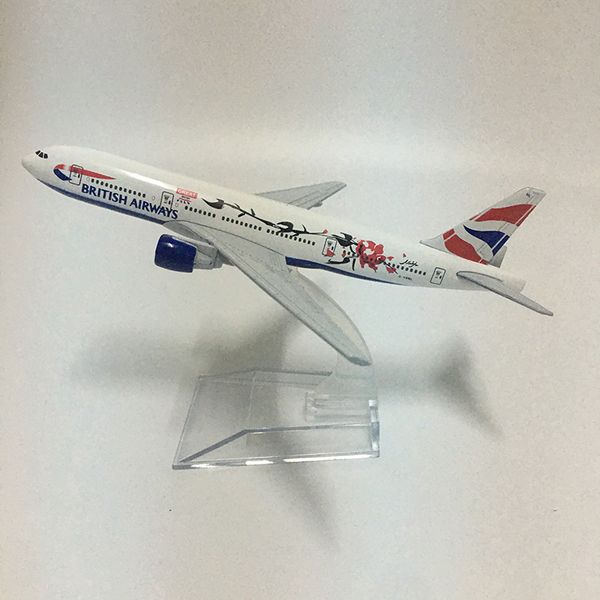 

jason tutu 16cm british airways plum flower boeing b777 plane airplane aircraft model diecast metal 1:400 airplanes