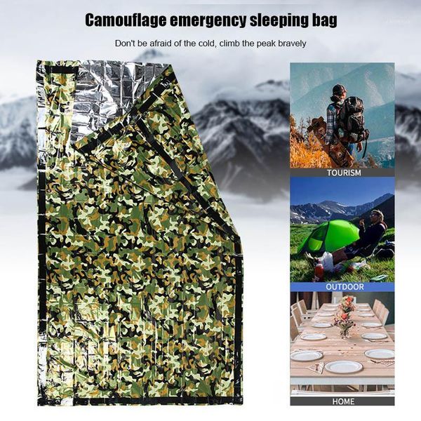 

emergency blanket sleeping bag compact waterproof thermal for outdoor camping &t81