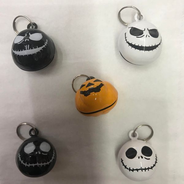 

halloween party decoration pumpkin bell with keyring cartoon skull bells pet accessory bell halloween costume accessories vt0694