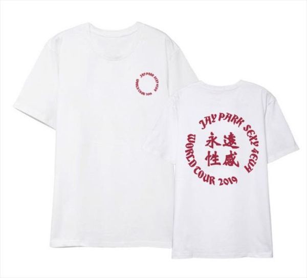 

kpop jay park 4evr concert same printing o neck short sleeve t shirt fashion summer style t shirt 7 colors, White