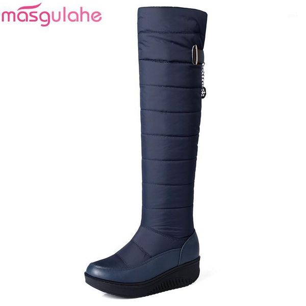

masgulahe over the knee boots keep warm winter shoes snow boots women fashion thigh high1, Black