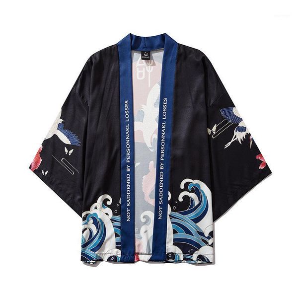 

japanese kimono traditional kimono cardigan jacket yukata men floral print casual loose yukata japan 1, Red