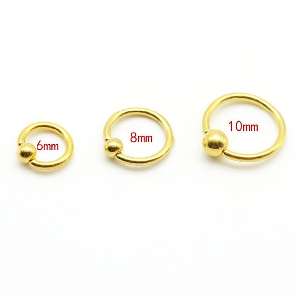 

hengke 16g gold bcr captive hoop bead rings eyebrow tragus nose nipple ring bar lips body piercing jewelry 316l stainless steel t200508, Silver