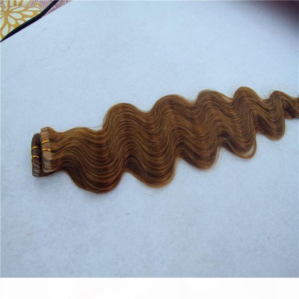 

tape in non-remy human hair extension 12" 16" 20" 20 40pcs body wave hair skin weft hair, Black