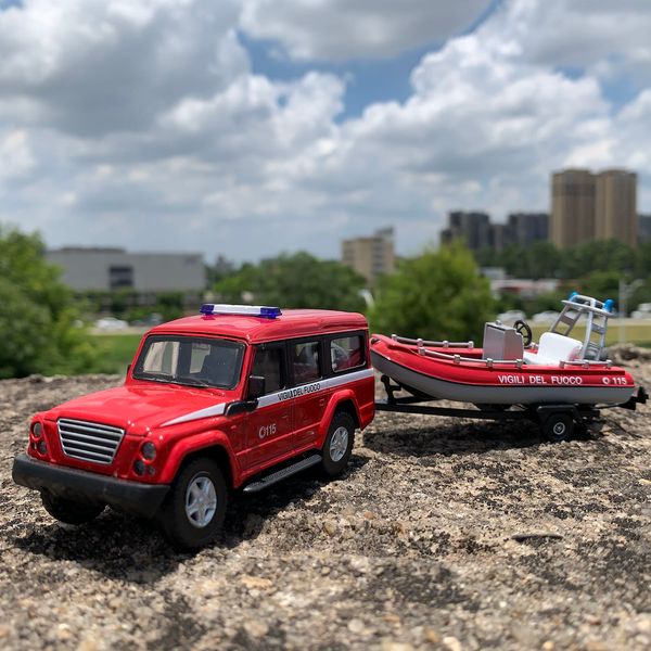 

1:43 alloy off-road vehicle speedboat trailer model car powerboat
