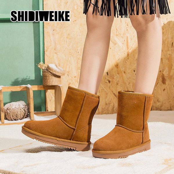

fashion snow boots woman 2020 winter women ankle boot korean non-slip flat booties keep warm ladies shoes v598, Black