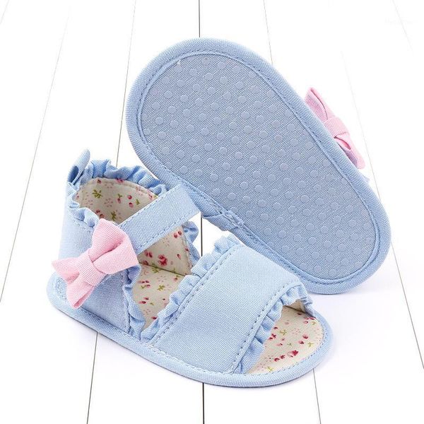 

baby girls crib shoes cute summer bowknot floral sandals soft anti-slip sole toddler first walkers breathable and lightweight1, Black