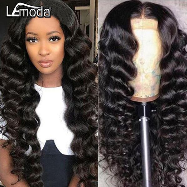 

lace wigs loose wave front human hair 13x4 brazilian wig pre plucked with natural hairline 150% density, Black;brown