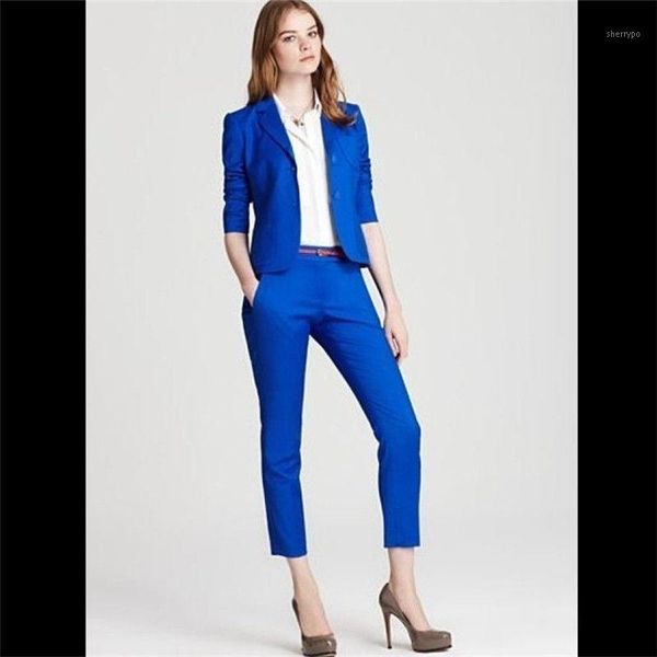 

new royal blue evening pant suits womens business suits slim 2 piece blazer set custom bespoke new 100% a0271, White