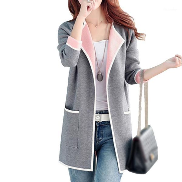 

5xl autumn winter jacket women coats 2019 plus size knitted cardigan jackets female outerwear casual pocket coat jaqueta mujer1, Black;brown
