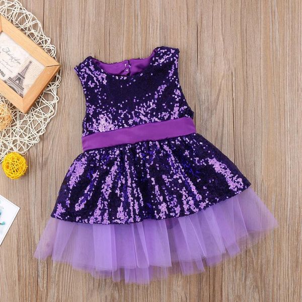 

princess kids baby girls sequins dress sleeveless party birthday dress wedding gown heart backless formal bow cute tulle jllatm