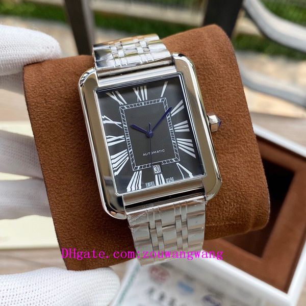 

2020 classic tank men watches 40mm joker leather wristwatches 316l stainless steel square mens watch d3023, Silver