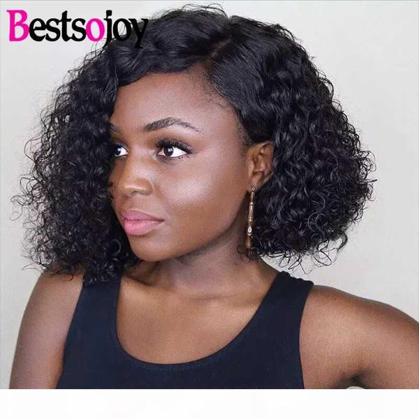 

ojoy 4x4 lace closure bob wig curly lace front wigs for women kinky curly frontal wig brazilian human hair wigs, Black;brown