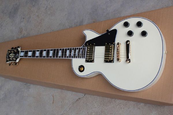 

wholesale white custom guitar with golden electric guitar
