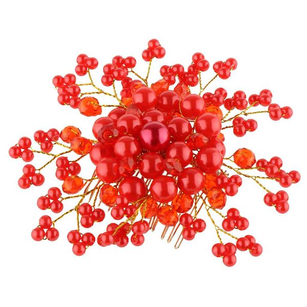 

elegant flower bridal wedding headdress rhinestone pearl hair comb of chinese style, Golden;silver