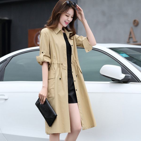 

2021 new casaco vermelho fino para como mulheres feminino primavera outono trincheira causal tunique longue casacos wxf115 fe0f, Tan;black