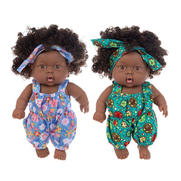 

new black girl dolls african american play dolls lifelike 20cm baby christmas gift play for kids toys