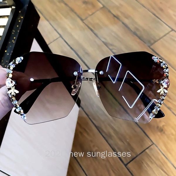 

sunglasses vintage fashion oversized rimless women design diamond square sun glasses for female nx, White;black
