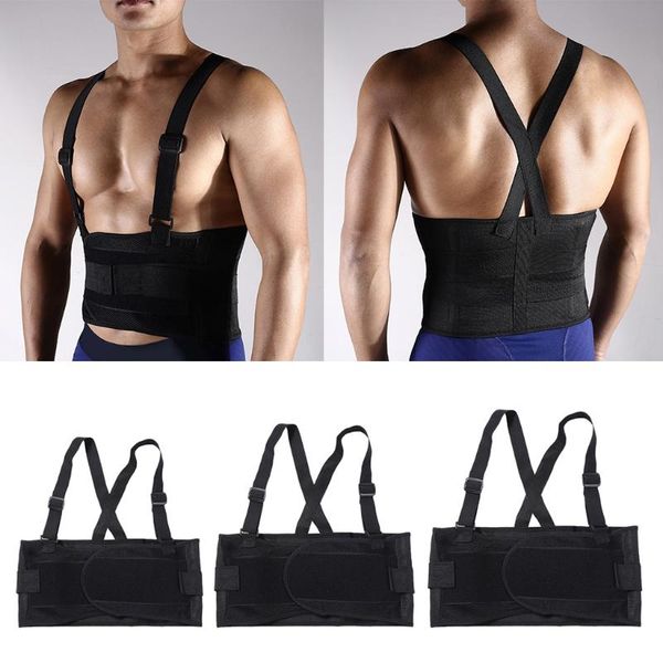 

waist support weight lifting training belt gym fitness lower back brace strap women men workout bodybuilding protector guard, Black;gray