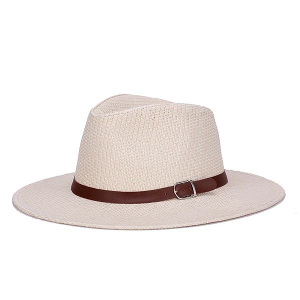 

2021 new panama hat summer sun hats for women man beach straw hat for men uv protection cap chapeau femme, Blue;gray