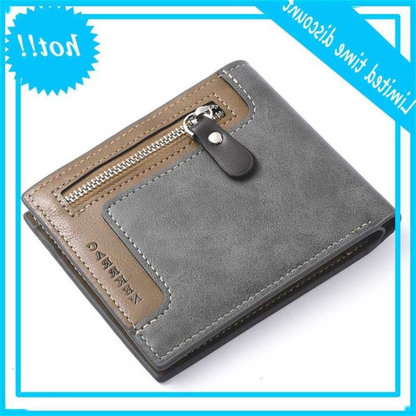 

2020 fashion portfolios bifold id cardholder wallet pockets binding with rits men wallets bag poison