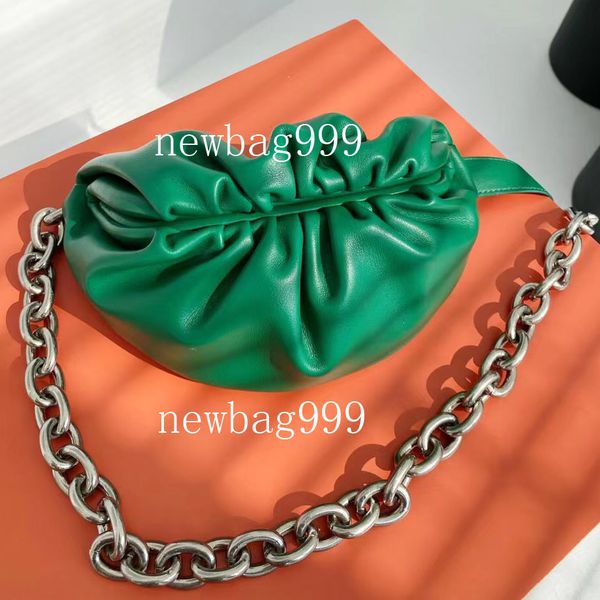 

shoulder messenger bag with large metal chain length of chain can be adjusted it can be used as waist bag and chest bag