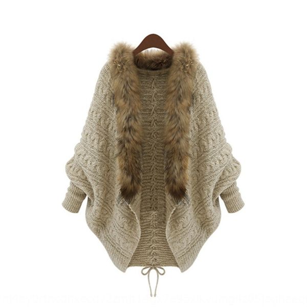 

new style cardigan loose oversize bat sweater knitted shirt knitwear knitwear cape wool collar bat sweater women's coat f0uke, White;black