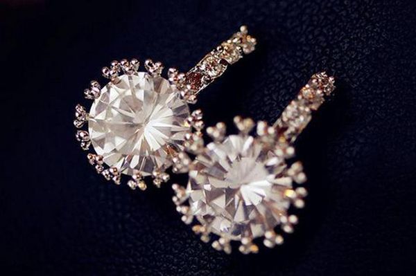 

stud earrings bride wedding earrings white gemstone earring antique bijuterias crystal earings, Silver