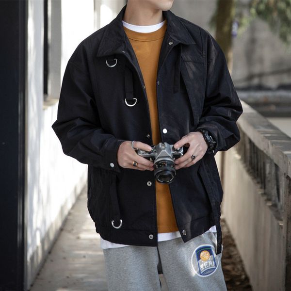 

autumn baseball uniform jacket men's fashion casual stand collar jacket men streetwear loose hip hop bomber jacket men m-5xl, Black;brown