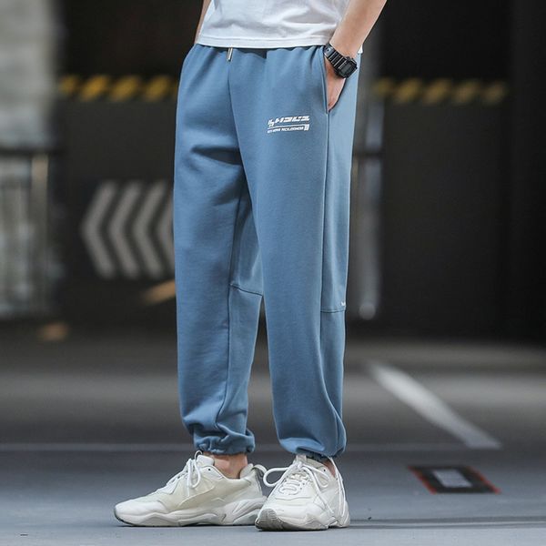 

2020 summer new men tight casual pantss sports casual pants men's style men's fashion fashion brand small foot corset pants for yo, Blue