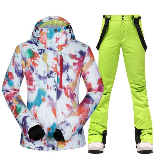 

skiing jackets -30 degree ski suit women winter female and pants warm waterproof women's jacket outdoor snowboard cycling camping brand