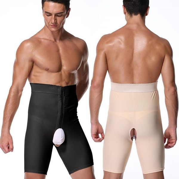 

men's body shapers slimming belly sheath panties bodysuit for men thigh trimmer shapewear waist trainer shaper tummy control rajas colo, Black;brown