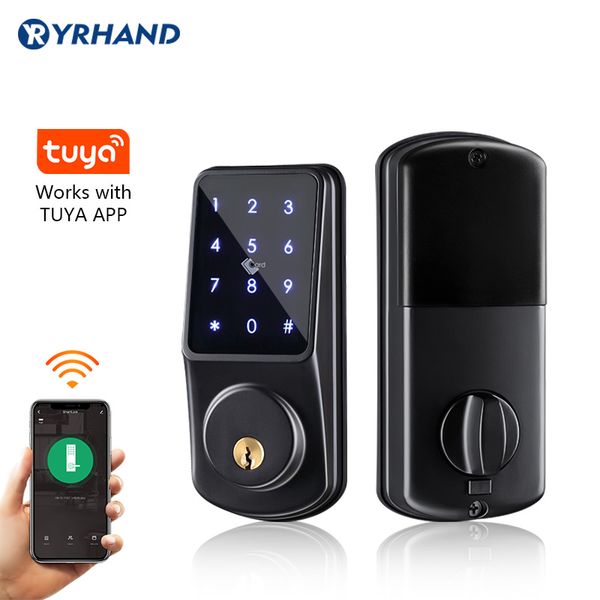 

wifi keyless secure keypad remote control deadbolt electronic digital smart door lock with tuya app
