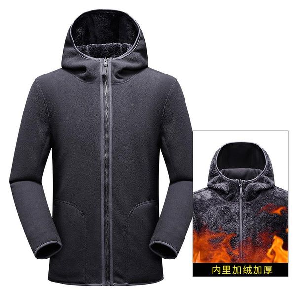

men's down & parkas autumn winter fashion fleece jackets men reversible thicken warm jacket mens sportswear coat slim fit outwear, Black